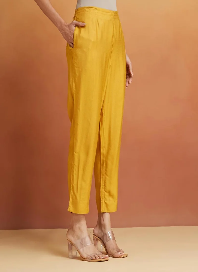 فاب انديا Viscose Silk Full Length Ethnic Pant