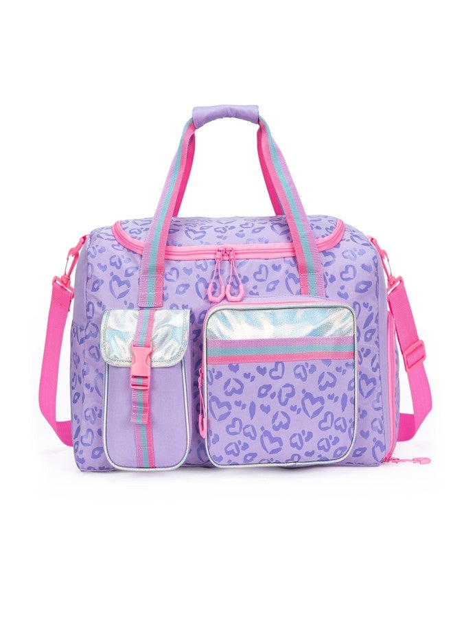 Oruiji Kids Duffle Bag Girls Women Travel Bag Gifts Overnight Bag for Girls Women Tote Sleepover Bags for Girl Gym Dance Bags with Shoes Compartment - Image 1