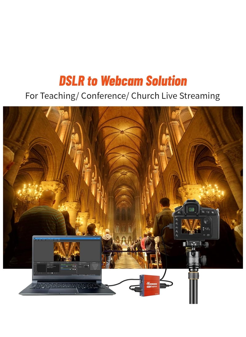 Generic - Mirabox USB3.0 4K HDMI Video Capture Card, 1080P 60FPS HD Game Capture Device Cam Link with HDMI Passthrough Work with Xbox PS5 PS4 Switch DSLR for OBS Twitch Live Streaming and Recording (Orange) - Image 1