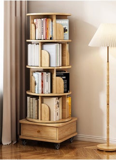Multifunctional 360° Rotating Sturdy Bookshelf and Storage with Wheels