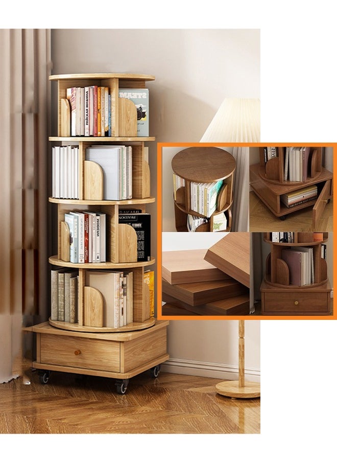 NKX - Multifunctional 360° Rotating Sturdy Bookshelf and Storage with Wheels - Image 1