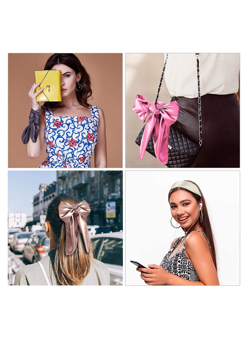 SYOSI 4 قطع من الأوشحة الساتان الكبيرة على شكل مربع عتيق شعور الحرير أوشحة لف الشعر للنساء والفتيات 35 بوصة - Image 2