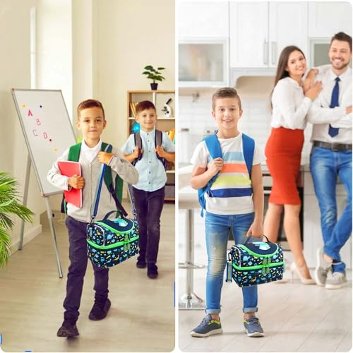 RHCPFOVR Kids Lunch Bag - Double - Decker Cooler Insulated Lunch Box for Boys Girls,Washable Lunch Bag with Strap and Reusable Toddler Lunchbox for School and Daycare - Image 3