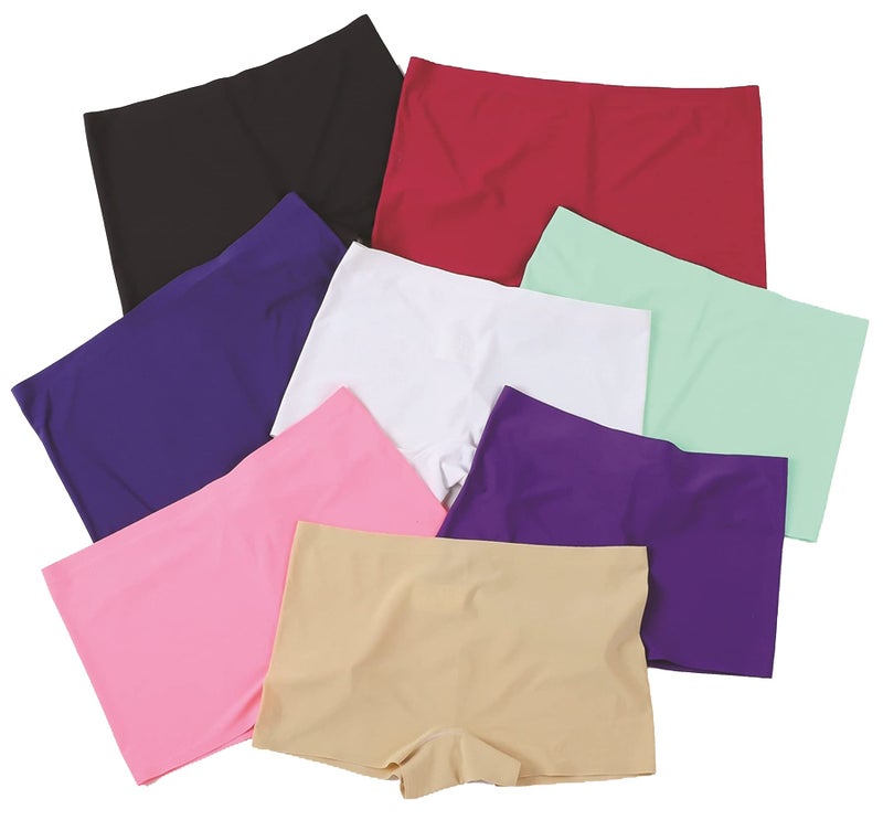 PLUMBURY Women's Ice Silk Seamless Boyshort Panty, Size S to L (Pack of 3) Assorted - Image 1