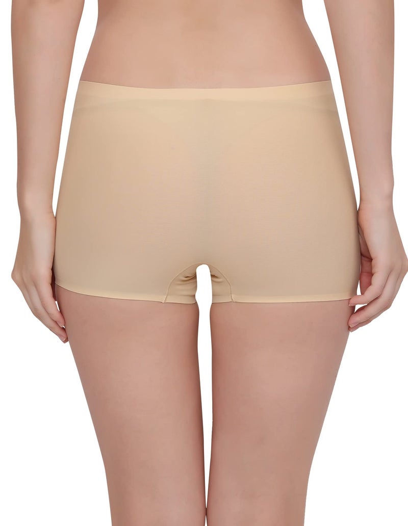 PLUMBURY Women's Ice Silk Seamless Boyshort Panty, Size S to L (Pack of 3) Assorted - Image 3