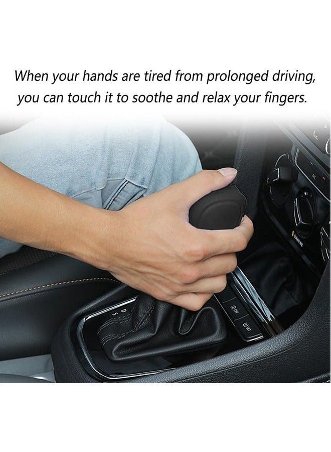 Generic 2 Pcs Car Gear Shift Knob Cover, Anti-Slip Auto Knob Gear Stick Protector, Comfortable Leather Oval Silicone Gear Shift Sleeve  For Men Women, Universal Vehicle Interior Accessories（Black）  - Image 2