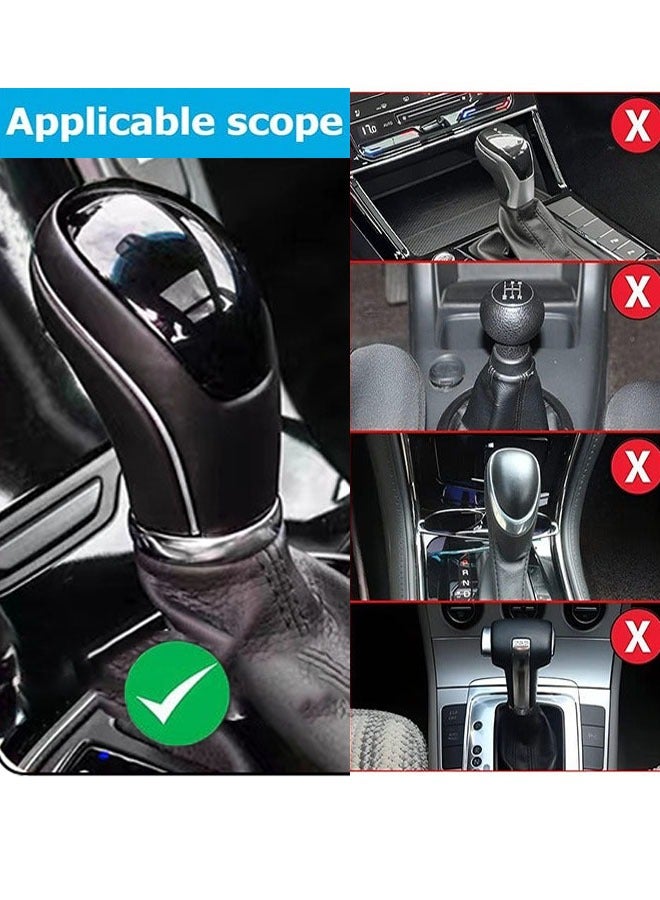 Generic 2 Pcs Car Gear Shift Knob Cover, Anti-Slip Auto Knob Gear Stick Protector, Comfortable Leather Oval Silicone Gear Shift Sleeve  For Men Women, Universal Vehicle Interior Accessories（Black）  - Image 4