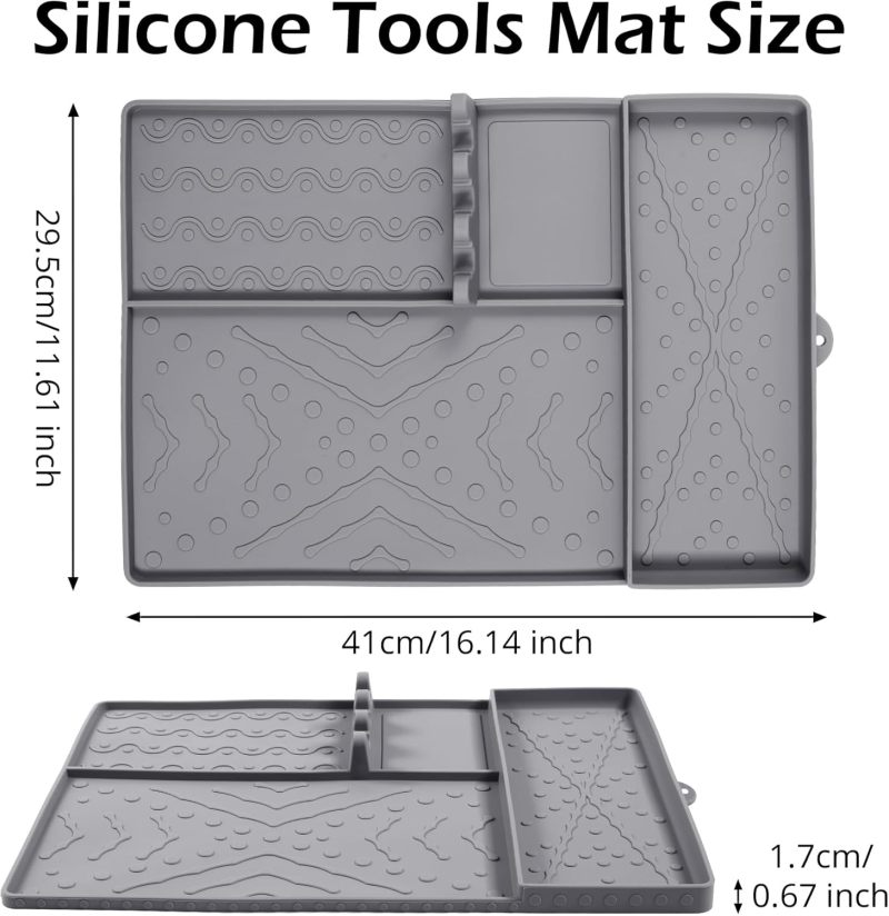 Griddle Mat 16x11.5" Grey Food-Grade Silicone - Heat-Resistant Non-Slip Design Grill Accessories for Outdoor BBQ Enthusiasts, Kitchen Countertops and Grill Side Shelves - Image 3