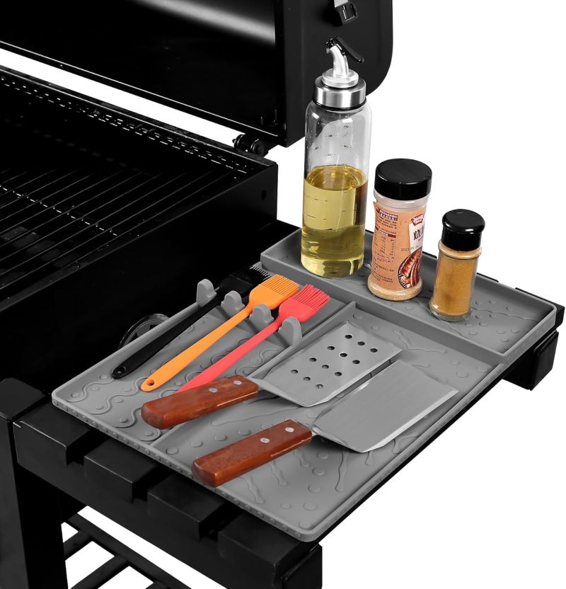 Griddle Mat 16x11.5" Grey Food-Grade Silicone - Heat-Resistant Non-Slip Design Grill Accessories for Outdoor BBQ Enthusiasts, Kitchen Countertops and Grill Side Shelves - Image 2