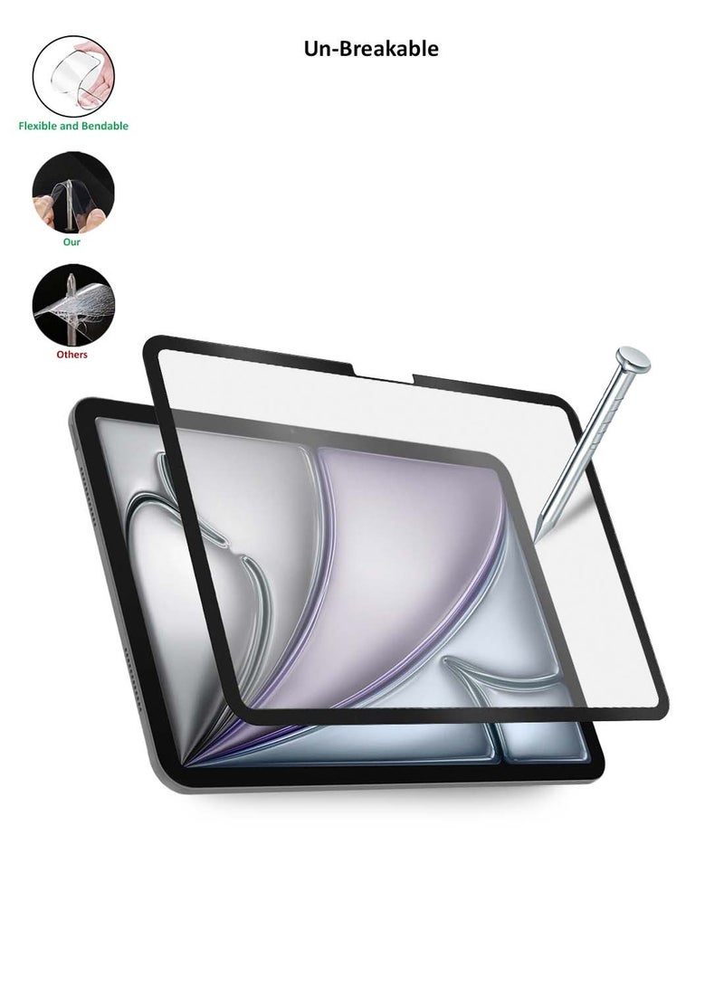 DUSALA Apple iPad Air 2025 (7th Generation) M3 11 inch Nano Ceramic Full Glue Full Cover Matte Flexible Screen Protector 2 Pack - Clear/Black - Image 4