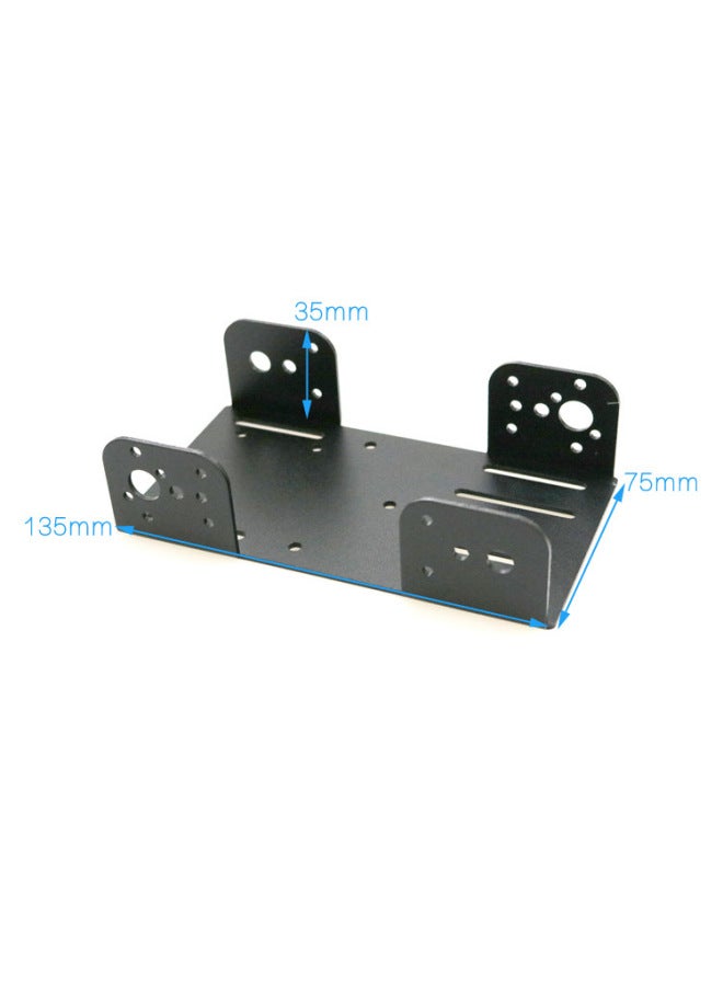 Smart Car Chassis Metal Panel Top Plate Bracket 135*75*35mm Compatible Arduino DIY Accessories-Color:Black  - Image 1