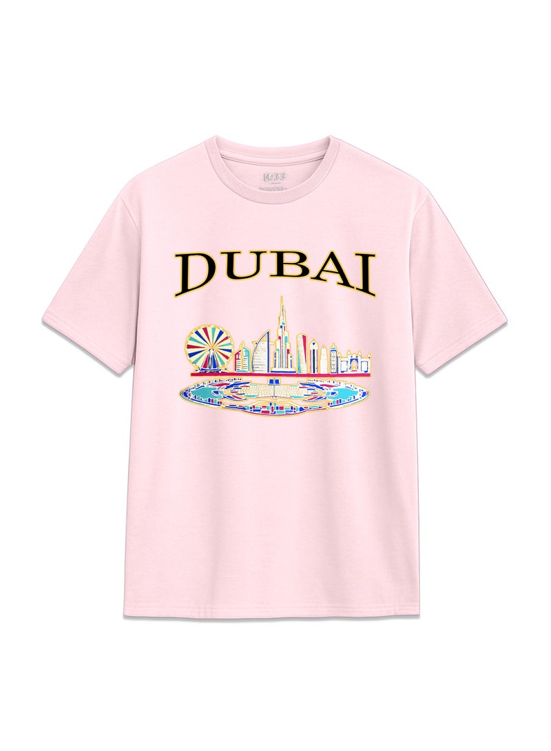 Yoo Street Yoo Street Dubai UAE Scenery T Shirt Featuring Ferris Wheel Skyline and Coastal Landscape for Stylish City Lovers - Image 1