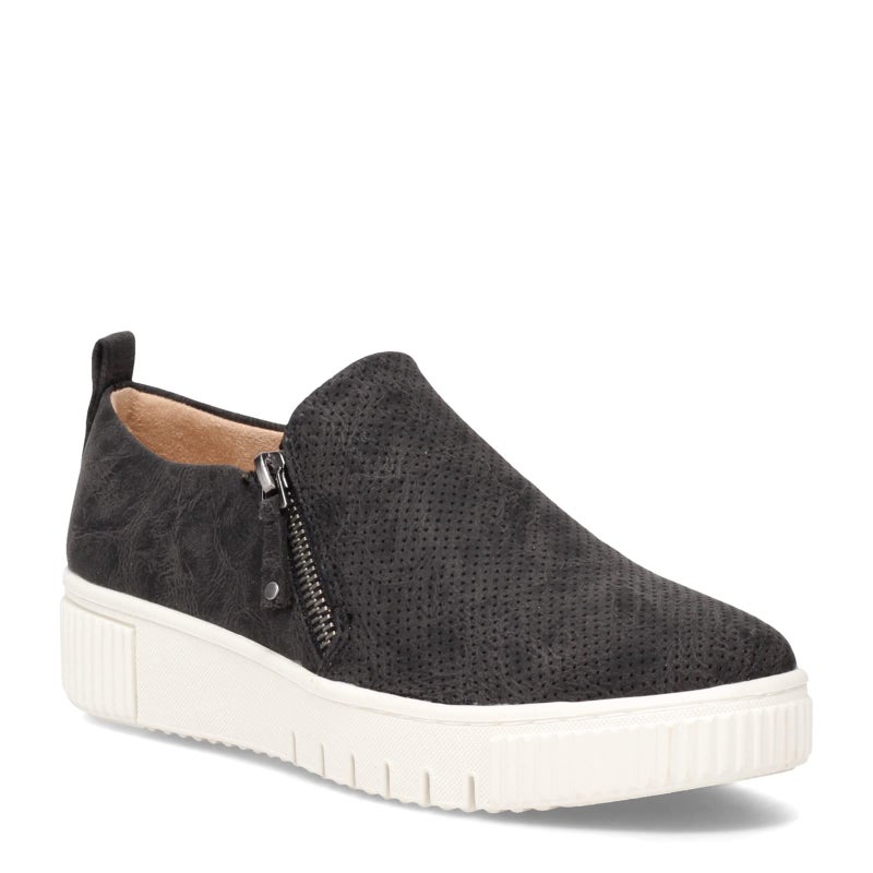 Naturalizer Soul Womens Turner Platform Zipper Slip On Fashion Sneaker, Black Smooth, 11 M - Image 3