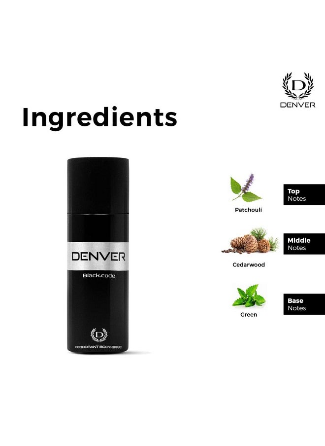 DENVER - DENVER Black Code Nano,Caliber Nano, Honour Nano & Imperial Nano Deo - 50ML Each (Combo Pack of 4) | Long Lasting Deodorant Body Spray for Men - Image 1