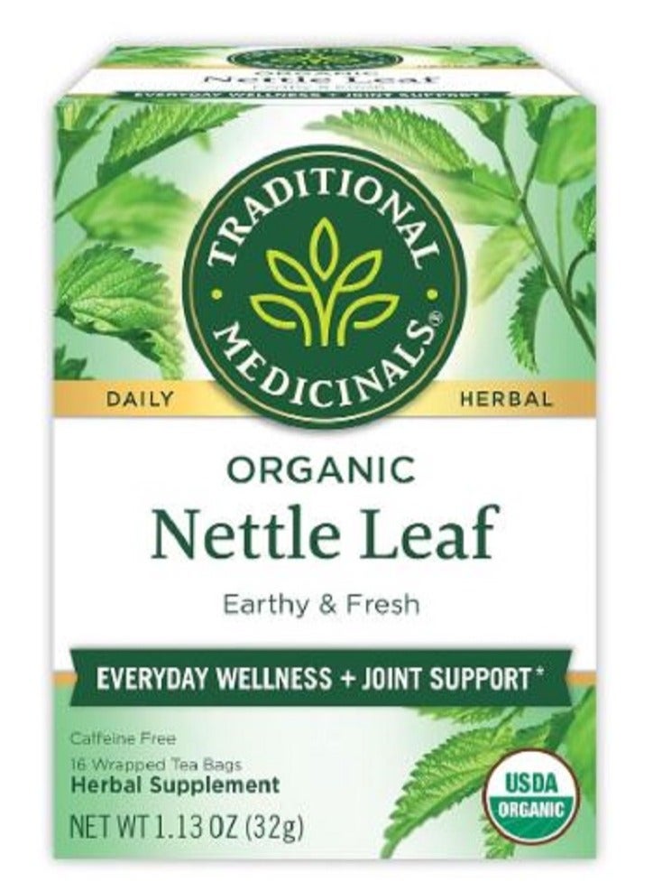 Traditional Organic Nettle Leaf, Caffeine Free, 16 Wrapped Tea Bags, 1.13 oz (32 g) - Image 1