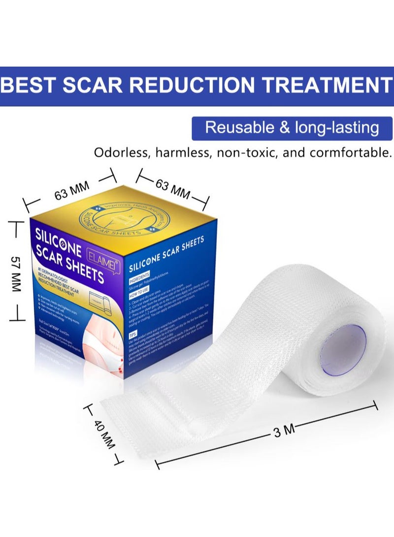 Elaimei Silicone Scar Sheets | #1 Dermatologist Recommended Best Scar Reduction Treatment | Improves, Heals and Lighten Scars - Image 2