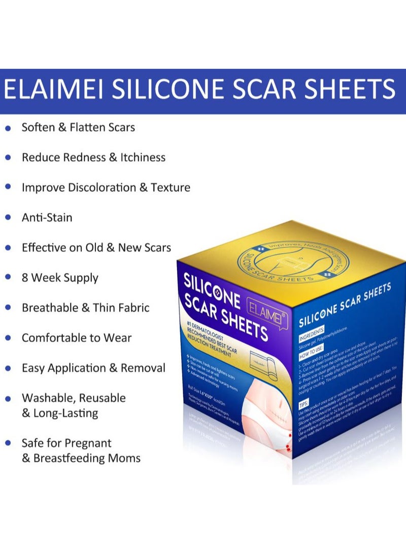 Elaimei Silicone Scar Sheets | #1 Dermatologist Recommended Best Scar Reduction Treatment | Improves, Heals and Lighten Scars - Image 3