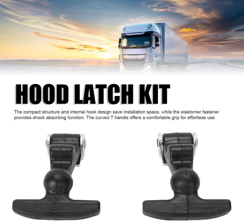 aqxreight Flexible Hood Catches Rubber T Handle Hasp with Stainless Steel Bracket Secure Fastening for Boats Automotive Engine Hoods Tool Boxes 2 Sets 46mm - Image 4