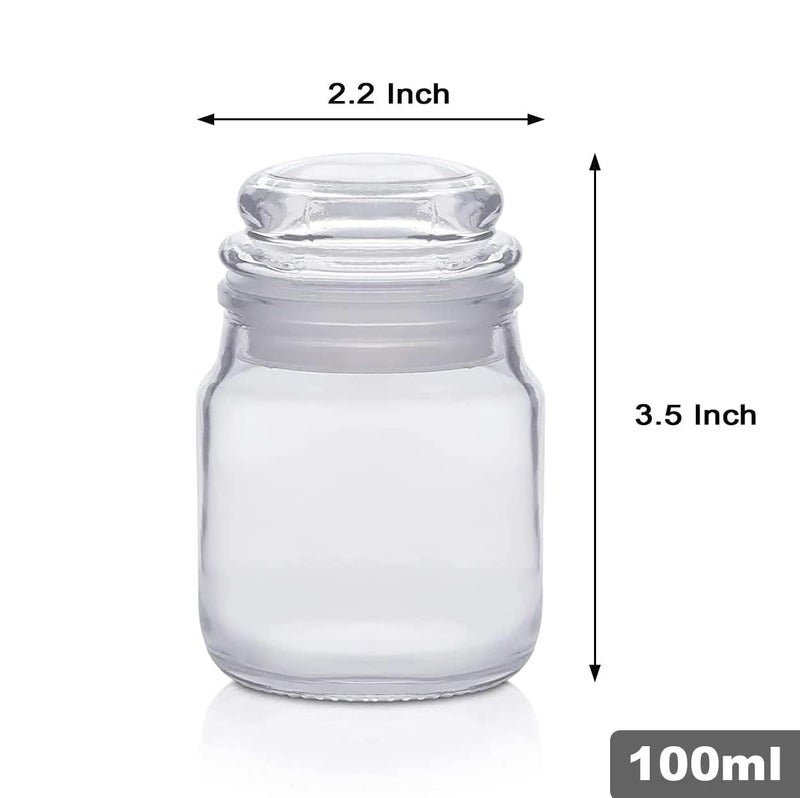Brezzycloud 100ml Spice Storage Glass Jar, Kitchen Storage Jars, Honey Jar and Container, Spice Masala Jar - Airtight Lid with Rubberised Silicone Stopper (Pop Jar, 100ml, Set Of 2) - Image 2