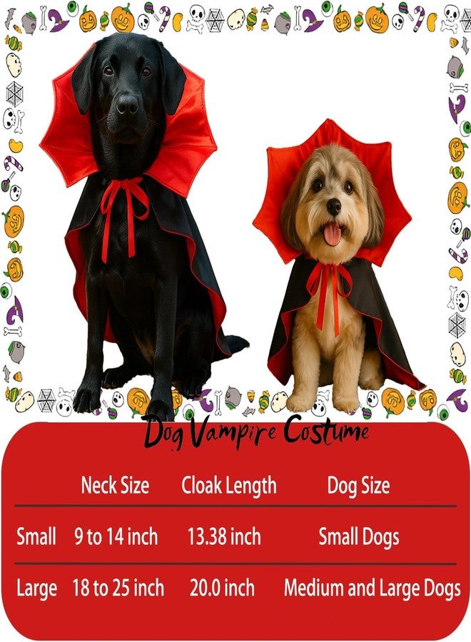Pextian Dog Vampire Costume, Dog Halloween Costume with Stand-Up Collar, Halloween Costumes for Dogs Small Medium Cat Pet Puppy Cloak Cape Cosplay Party, Black and Red - Image 4