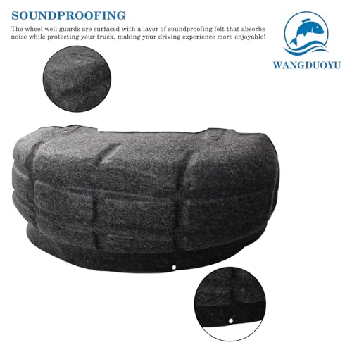 WANGDUOYU Rear Wheel Well Liners Black Inner Fender Liners Guards Compatible with 2015-2020 Ford F150 (Will not fit Rapter) - Image 5