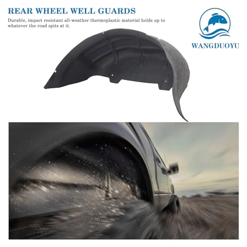WANGDUOYU Rear Wheel Well Liners Black Inner Fender Liners Guards Compatible with 2015-2020 Ford F150 (Will not fit Rapter) - Image 4