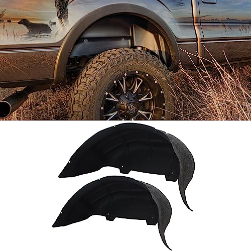 WANGDUOYU Rear Wheel Well Liners Black Inner Fender Liners Guards Compatible with 2015-2020 Ford F150 (Will not fit Rapter) - Image 1