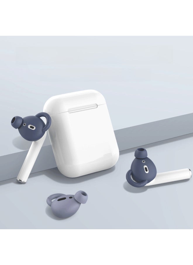 Generic - Universal Noise Reduction Bluetooth Ear Caps For AirPods Anti-Slip Silicone Earphone Covers Compatible With For Apple 1/2 Gen Earbuds-Color:lavender Gray-Applicable Model:airpods1/2nd Generation, Earpods (Android Headset) - Image 1