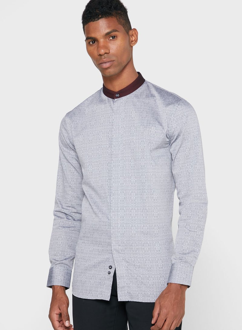 87Origins Grandad Collar Regular Fit Shirt  - Image 1