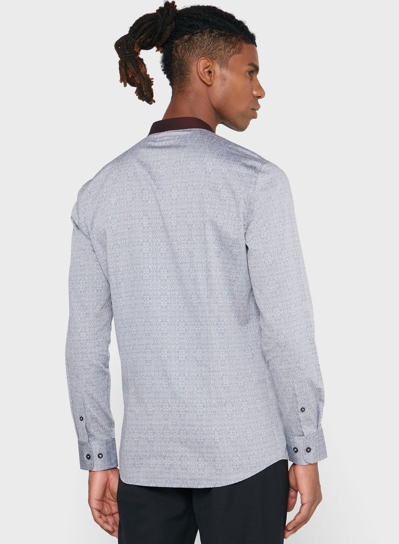 87Origins Grandad Collar Regular Fit Shirt  - Image 2