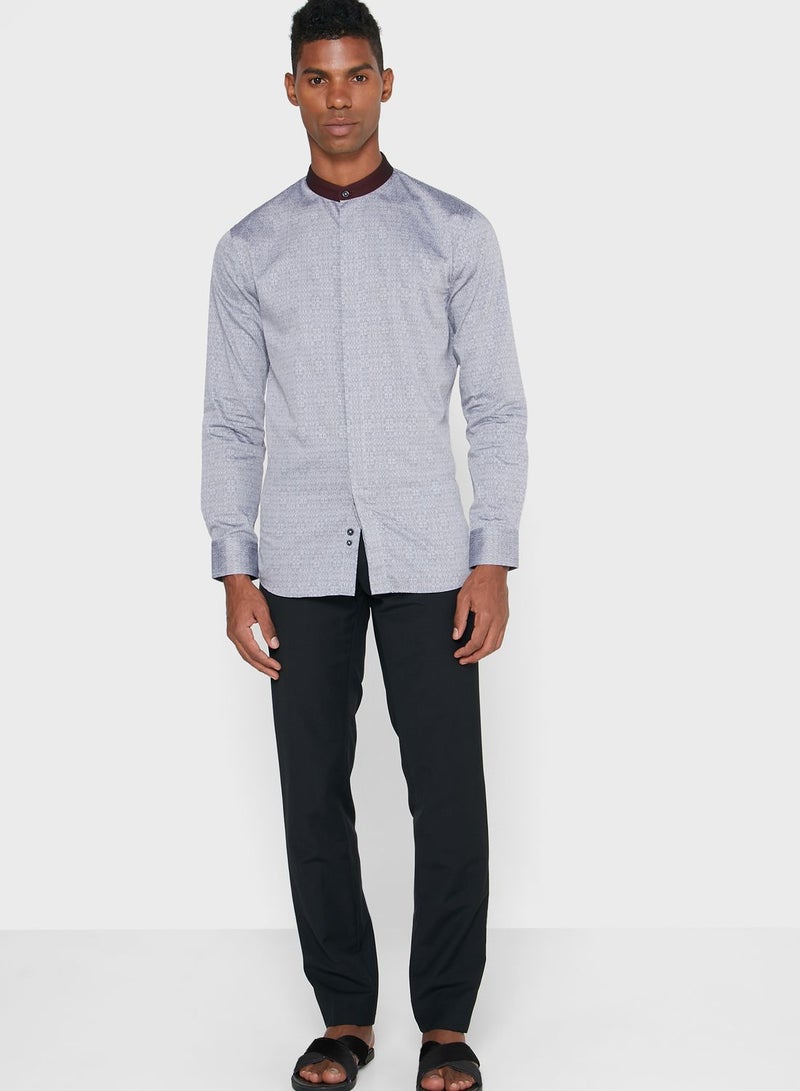 87Origins Grandad Collar Regular Fit Shirt  - Image 4
