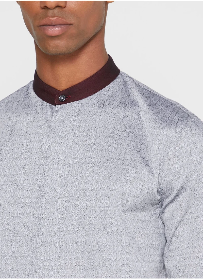 87Origins Grandad Collar Regular Fit Shirt
