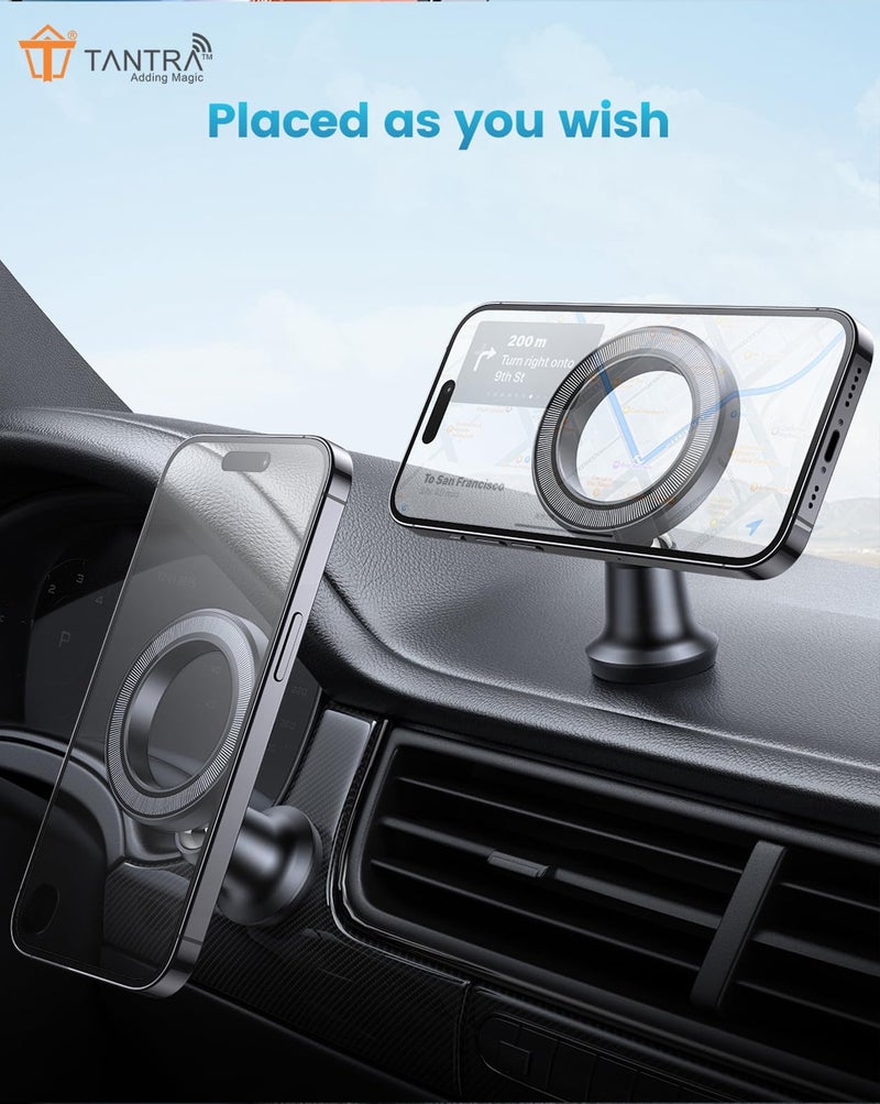 TANTRA Grip Pro Magnetic Mobile Holder for Car Dashboard with World's Powerful & Strongest Magnets, Phone Holder for Car, Car Magnet Mobile Holder for Dashboard 360, Universal Mobile Holders - Image 3