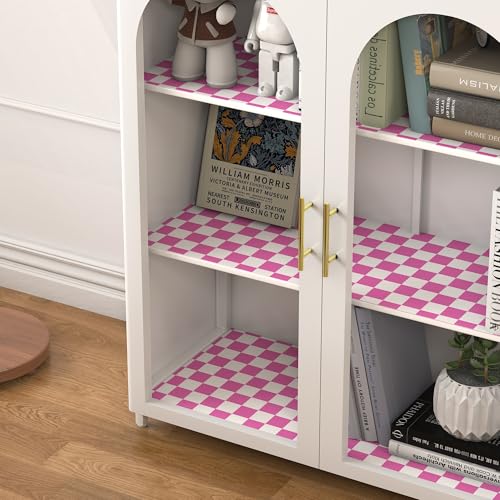 OSECAGE Modern Peel and Stick Wallpaper Pink and White Mosaic Checkered Contact Paper 17.7"x78.8" Self Adhesive Lattice Wallpaper Removable Decorative Wallpapers for Bedroom Countertops Cabinet Vinyl Roll - Image 5