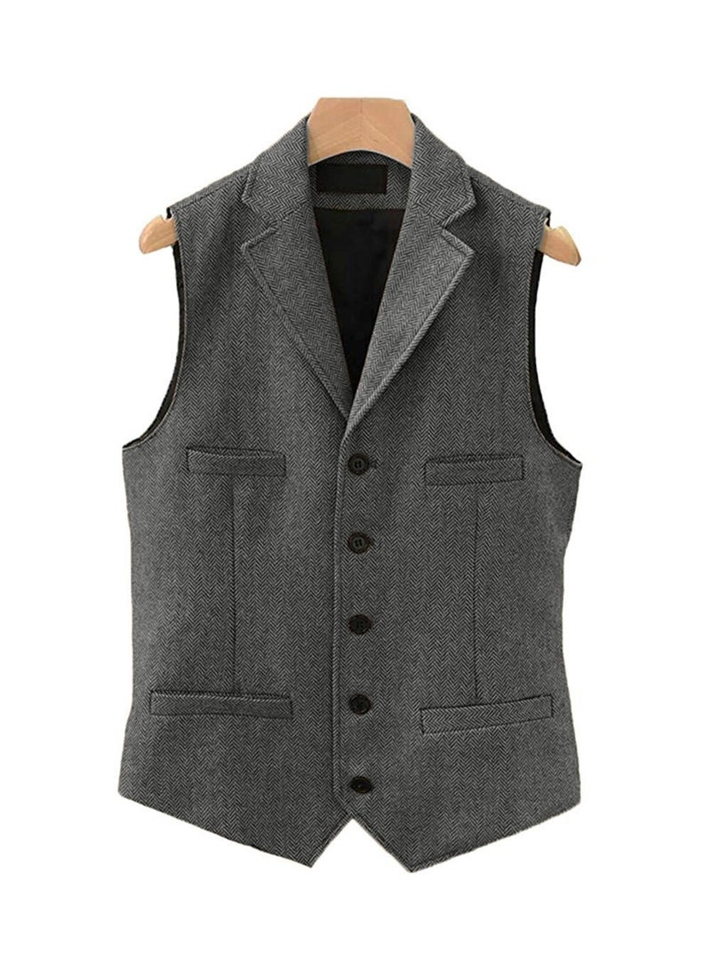 KUYING New Fashionable Herringbone Patterned Suit Vest  - Image 1