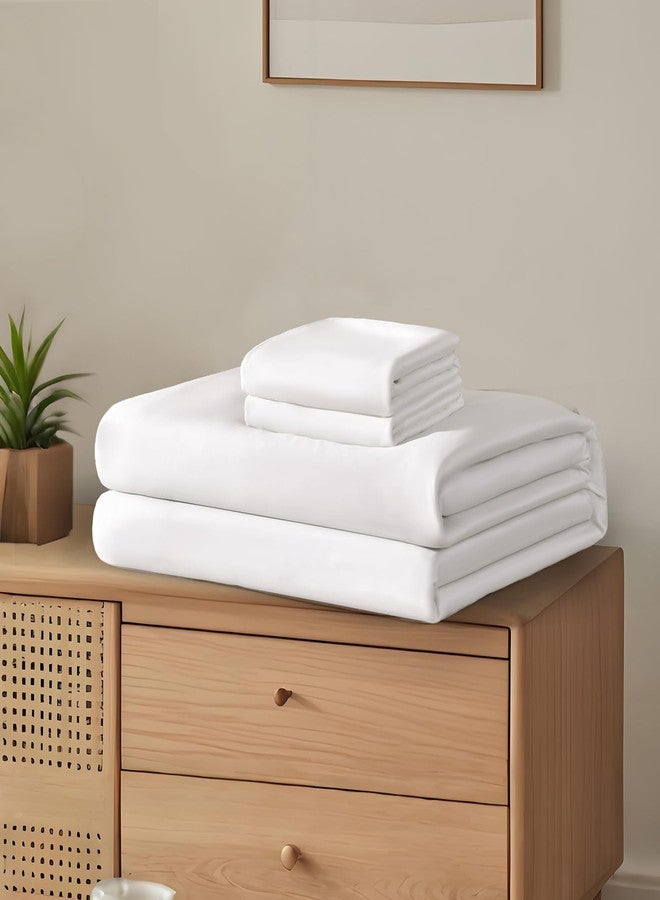 Homiest King Sheet Set 4pcs, 100% Rayon Derived from Bamboo Sheets, Cooling & Breathable Bedding for Hot Sleepers, Soft Luxury Sheets with 16" Deep Pocket, Hotel-Grade Silky Comfort (White) - Image 3