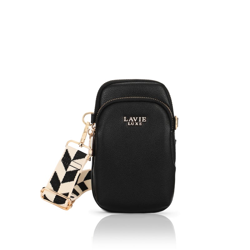 لافي لوكس حقيبة نسائية عمودية للهاتف أسود - Image 1