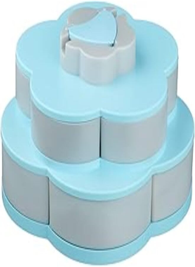 Agfa Agfa Plastic Flower Two-level Foldable Snacks Box, 27.5 cm - Multi Color 