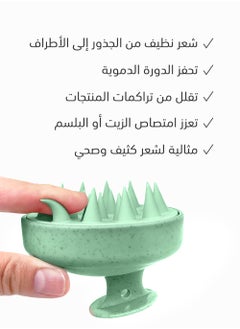 ميلا فرشاة الشامبو لفروة الرأس, فرشاة تدليك يدوية لفروة الراس مبللة وجافة، شعيرات ناعمة للعناية بفروة الراس، تقشر وتزيل القشرة، تعزز نمو الشعر- اخضر  - Image 4