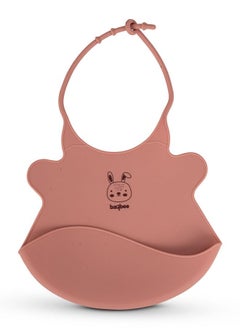 BAYBEE Baybee Baby Silicone Waterproof Bibs for New Born with Pocket & 6 Adjustable Neckline Buttons | Baby Feeding Bib for infants with Reusable, Easy Cleaning Bibs for Boys Girls 6 - 12 months (Pink)  - Image 1