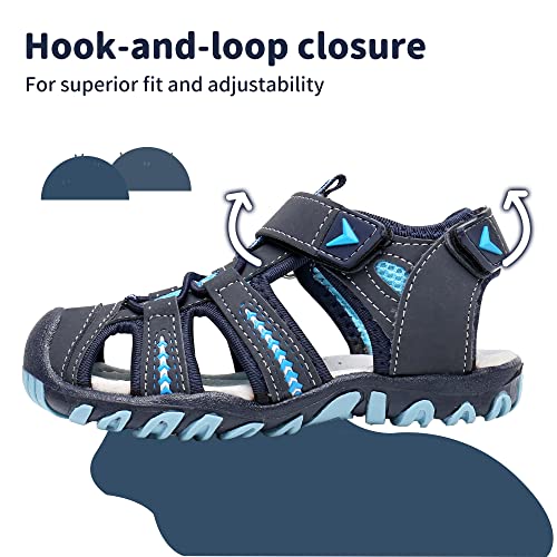 Apakowa Kid's Boy's Soft Sole Close Toe Sport Beach Sandals (Toddler/Little Kid) (Color : Blue, Size : 11.5 M US Little Kid) - Image 3