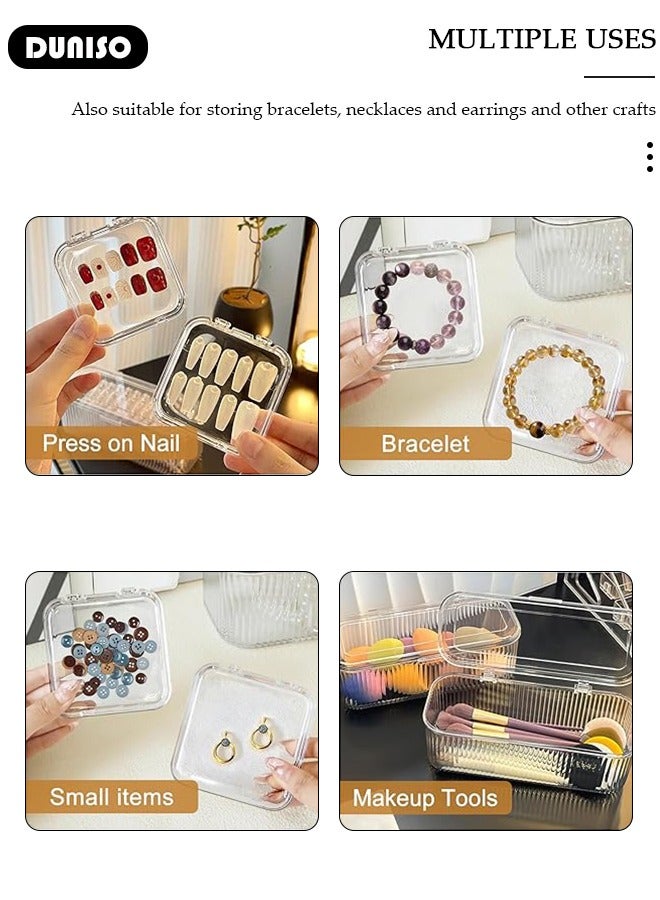 DUNISO Acrylic Jewelry Box, Clear Bracelet Storage Box with 10 Portable Packaging Boxes, Travel Jewelry Case Display for Women Girls, Bangle Container for Earrings/ Rings/ Necklaces/ Bracelets - Image 2