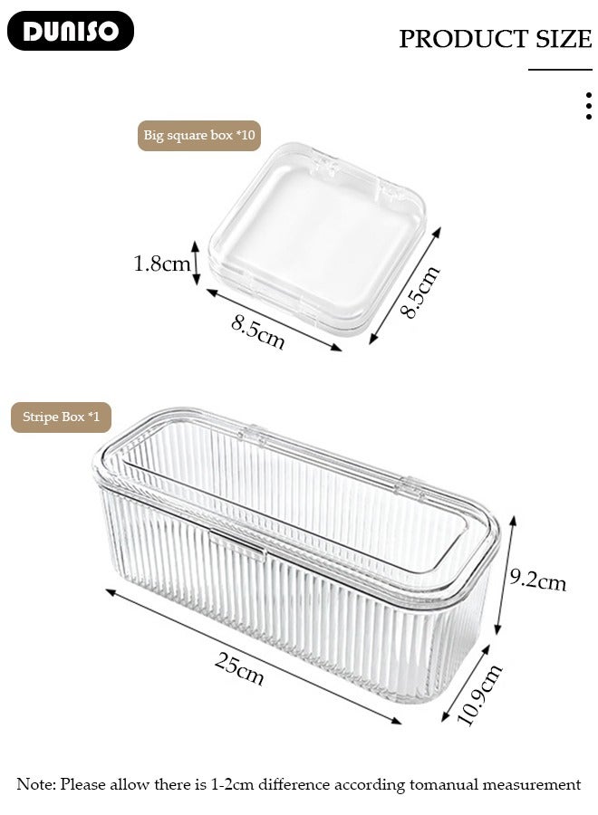 DUNISO Acrylic Jewelry Box, Clear Bracelet Storage Box with 10 Portable Packaging Boxes, Travel Jewelry Case Display for Women Girls, Bangle Container for Earrings/ Rings/ Necklaces/ Bracelets - Image 4