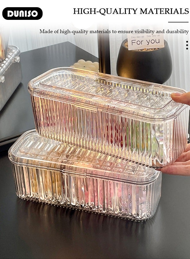 DUNISO Acrylic Jewelry Box, Clear Bracelet Storage Box with 10 Portable Packaging Boxes, Travel Jewelry Case Display for Women Girls, Bangle Container for Earrings/ Rings/ Necklaces/ Bracelets - Image 3