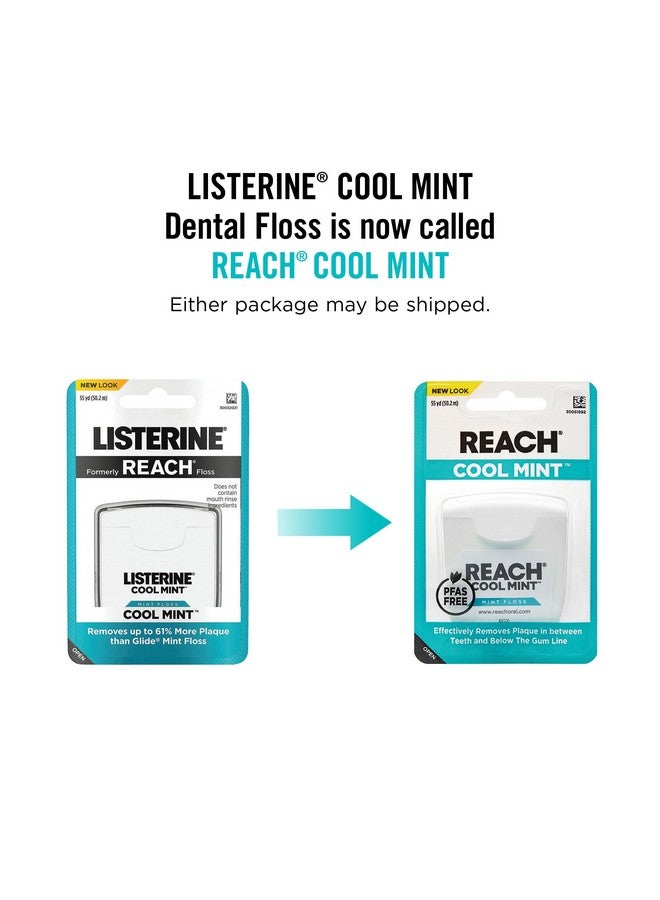 REACH Listerine Cool Mint Interdental Floss Bundle Effective Plaque Removal Teeth & Gum Protection Shredresistant Freshbreath Feeling Pfas Free 55 Yards 6 Pack - Image 2