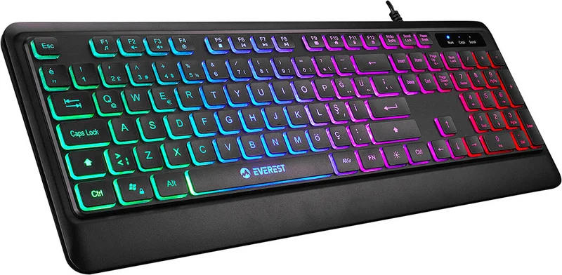 Everest KB-2025 Rtm Rainbow Backlight Membrane Gaming Keyboard Professional Keyboard