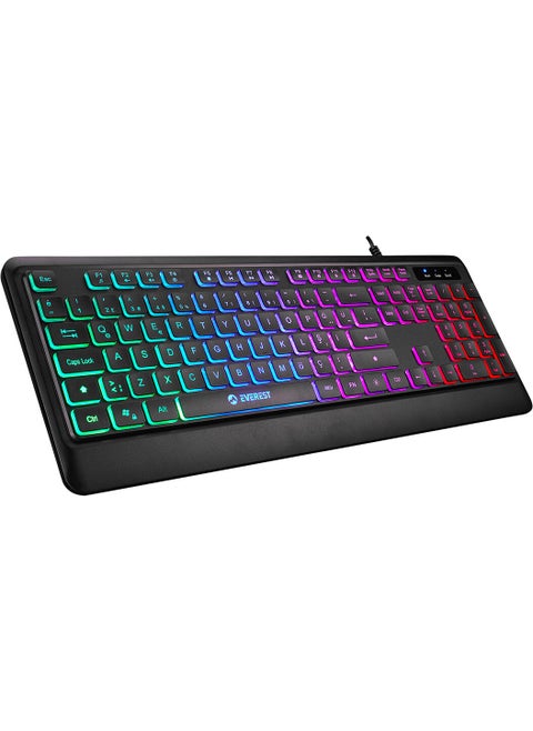 KB-2025 Rtm Rainbow Backlight Membrane Gaming Keyboard Professional Keyboard