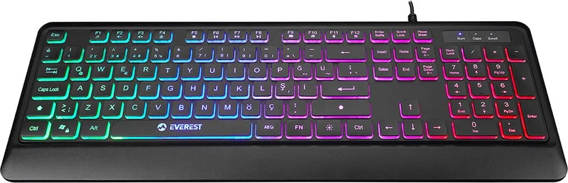 Everest KB-2025 Rtm Rainbow Backlight Membrane Gaming Keyboard Professional Keyboard