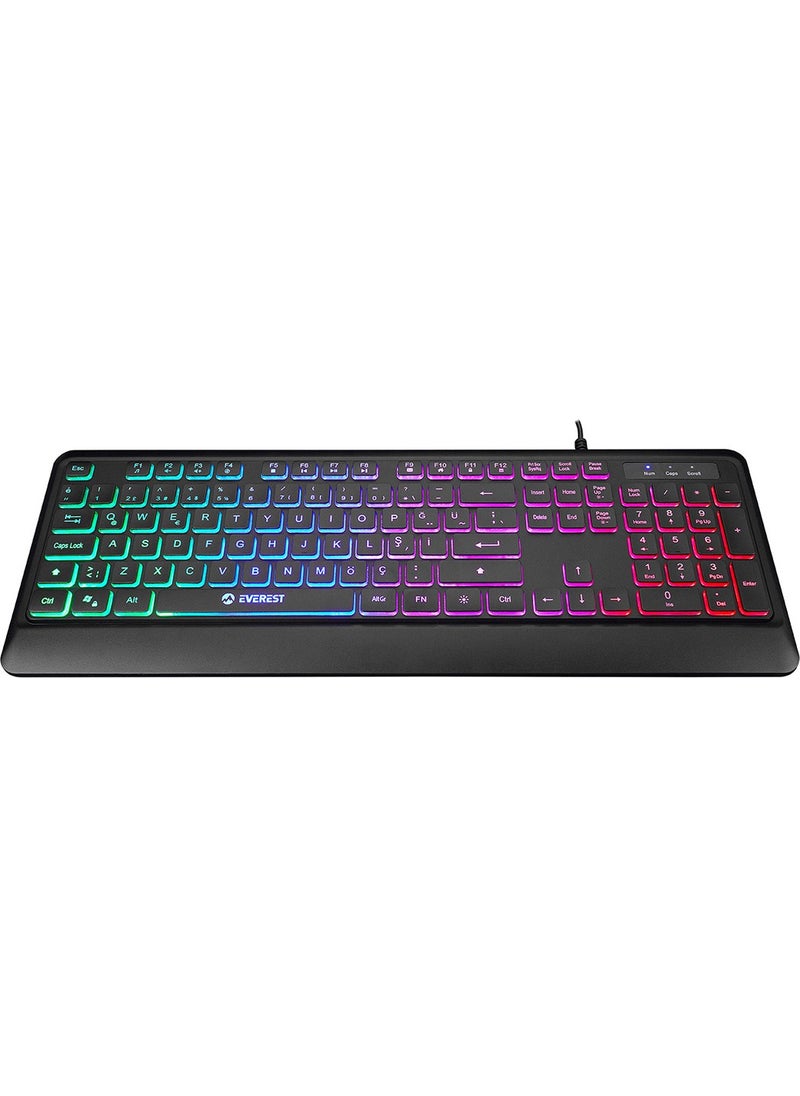 KB-2025 Rtm Rainbow Backlight Membrane Gaming Keyboard Professional Keyboard
