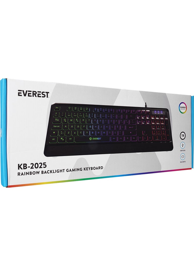 KB-2025 Rtm Rainbow Backlight Membrane Gaming Keyboard Professional Keyboard